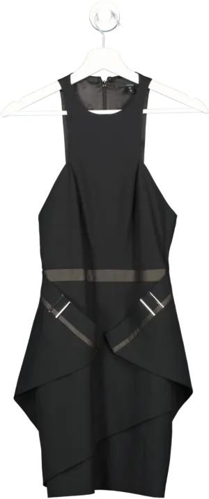 AQ/AQ Black High Neck Mini Dress UK 6