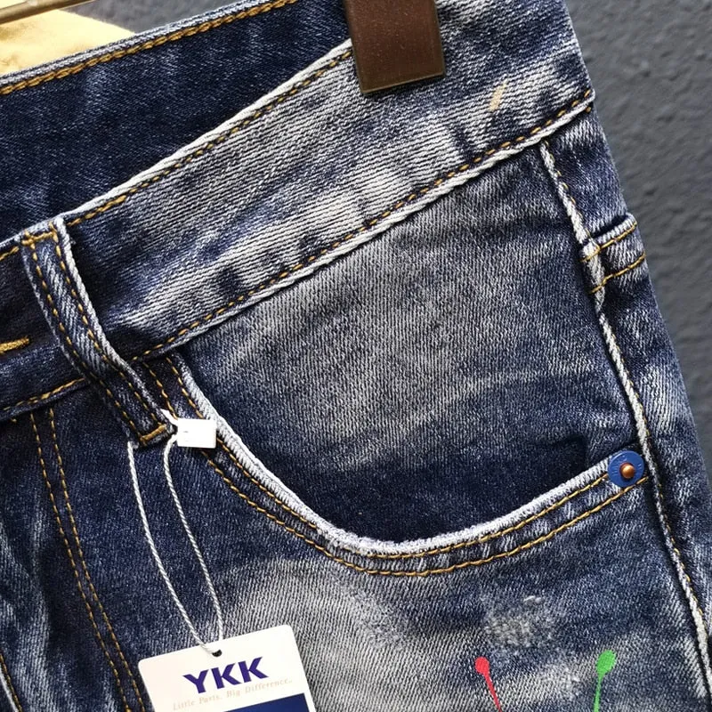 Artistic Style Ripped Slim Jeans
