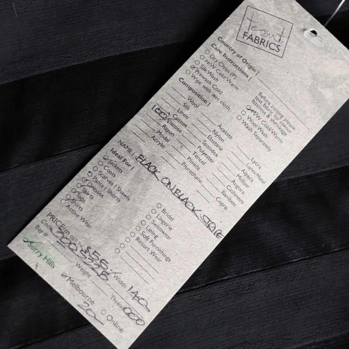 Black On Black Stripe Viscose