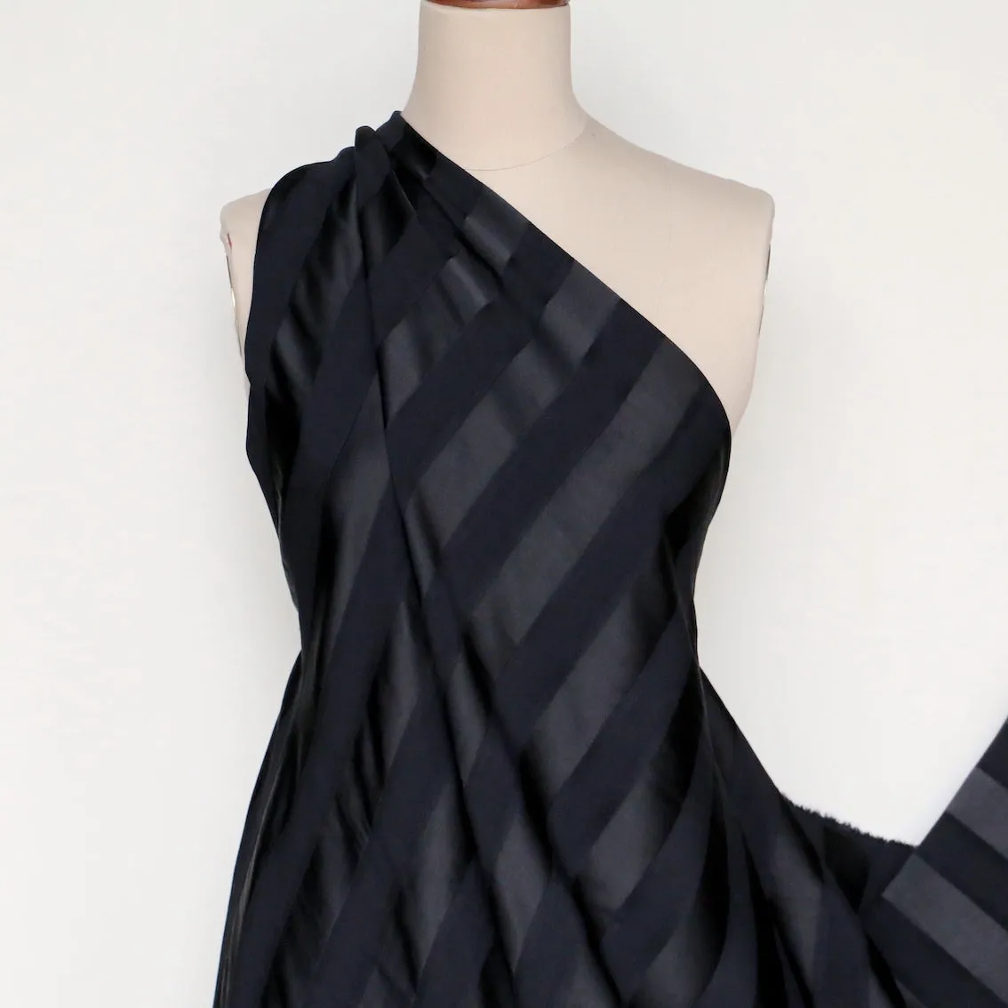 Black On Black Stripe Viscose