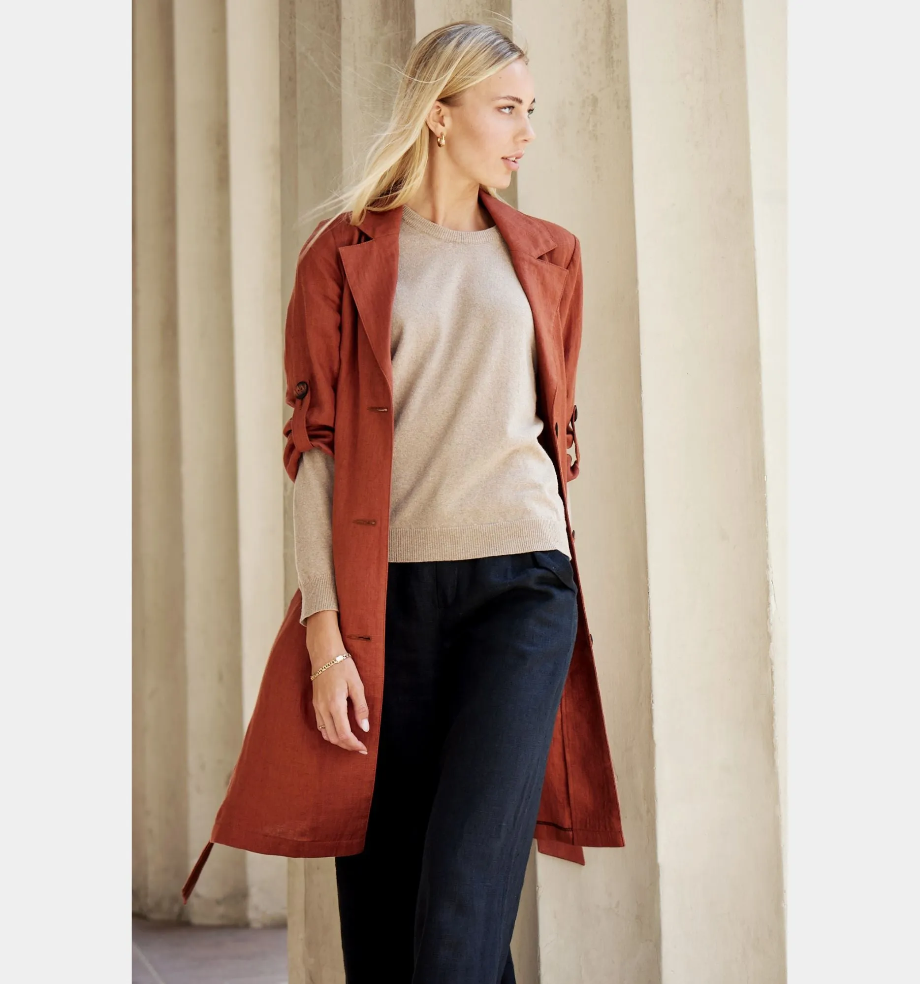 Bonnie lang hør Trenchcoat