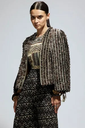 Brown Textured Noor Jacket