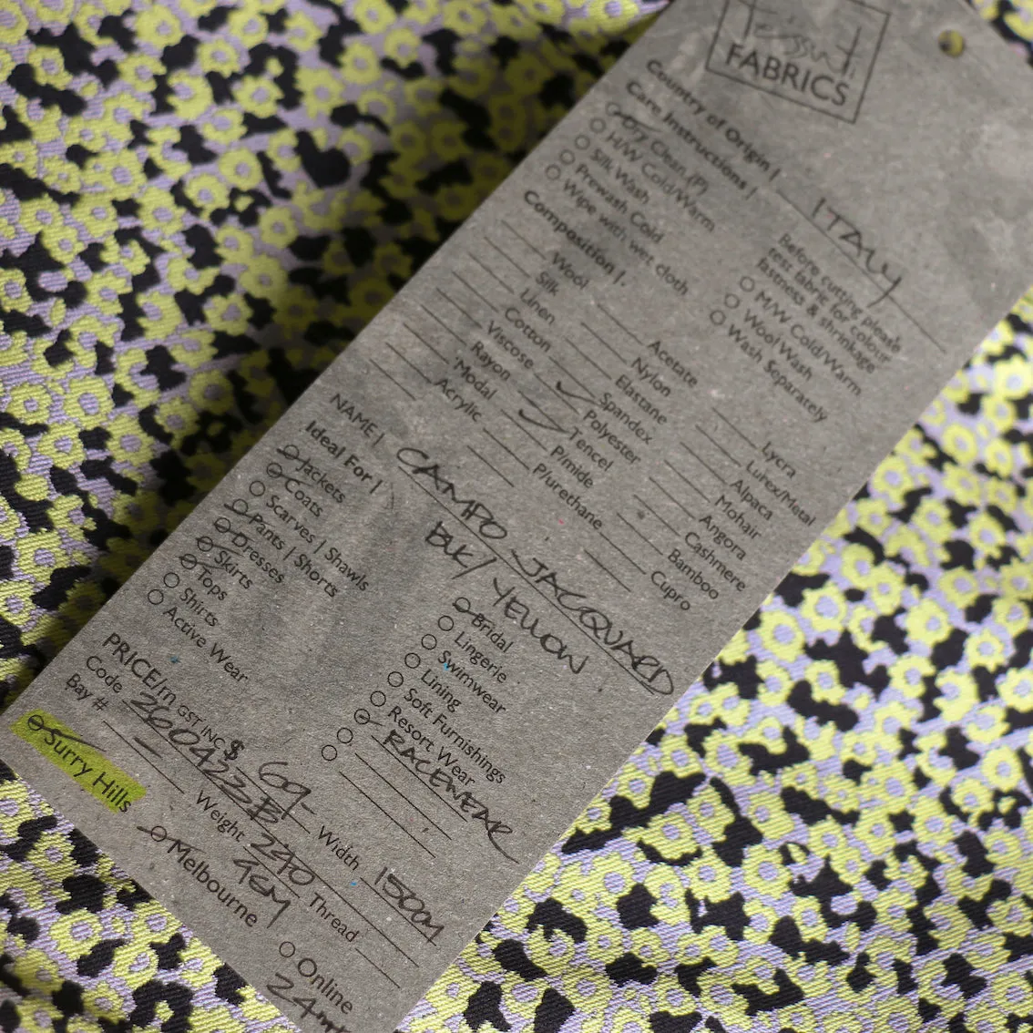 Campo Jacquard Black/Yellow