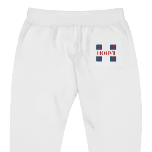 Capital H's Unisex fleece sweatpants (Red Hoovi Print) Muted Blue & White Logo