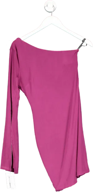 Chi Chi London Purple One-shoulder Long Sleeve Mini Dress UK 6