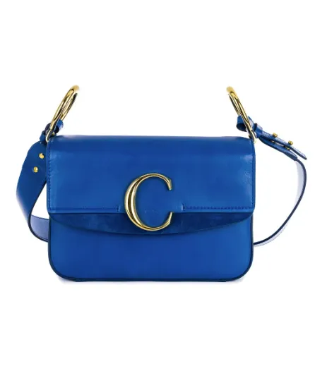 CHLO C Blue Double Carry Bag Top Handle/Crossbody bag