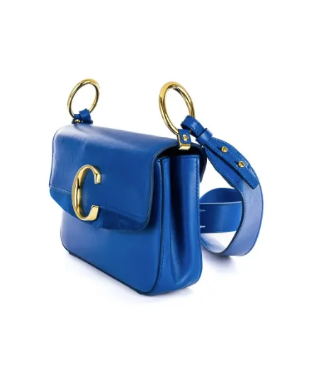 CHLO C Blue Double Carry Bag Top Handle/Crossbody bag