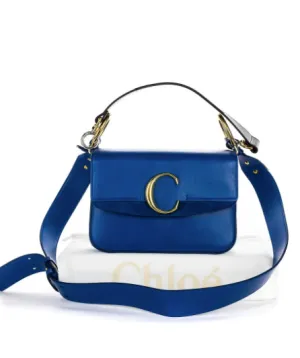 CHLO C Blue Double Carry Bag Top Handle/Crossbody bag
