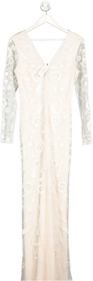Coast Nude Embellished Blush Bridal Maxi Dress UK 10