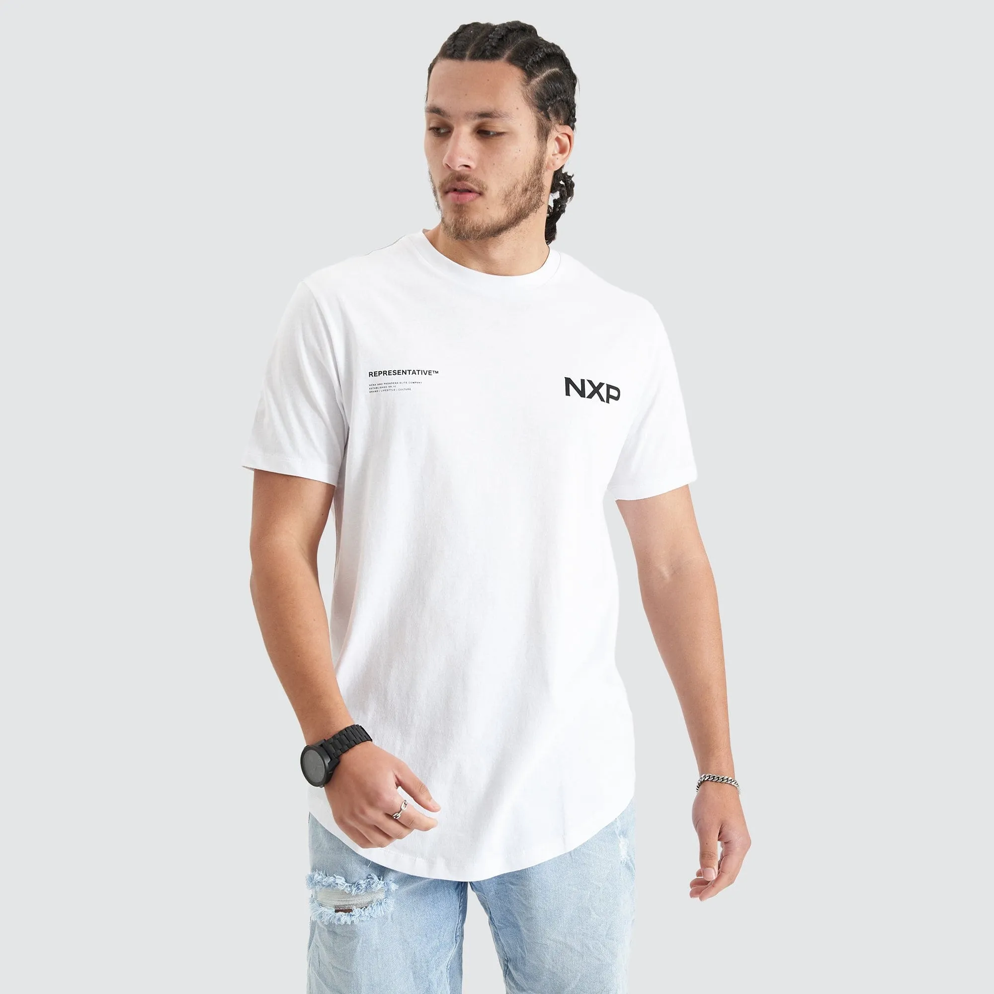 Delta Time Dual Curved Tee Optical White