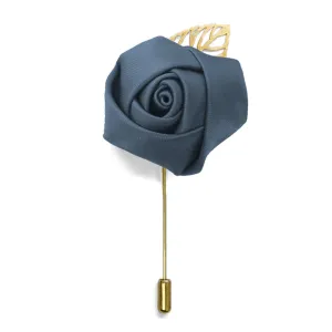 Dusty Blue Premium Flower Lapel Pin