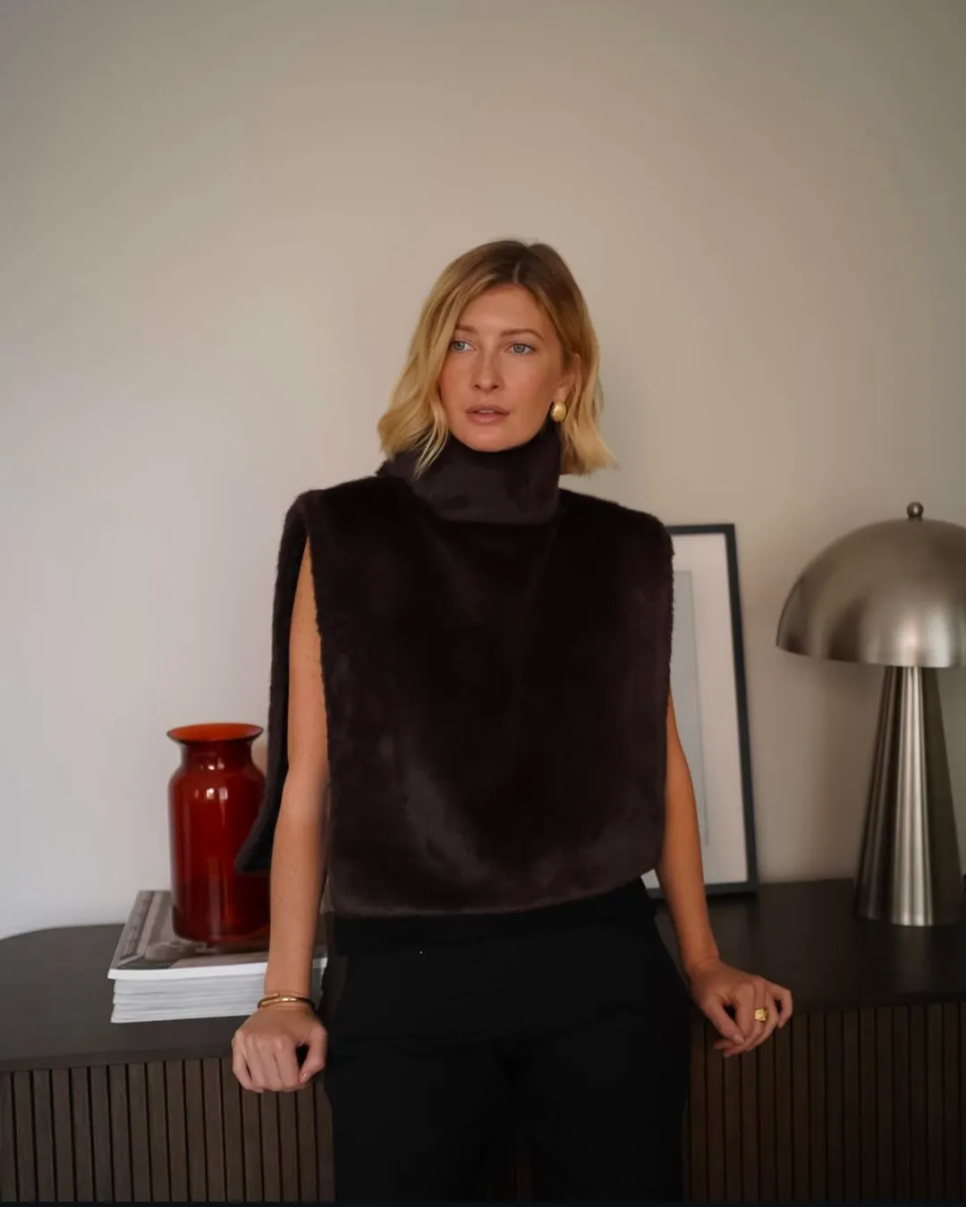 Faux Fur Turtleneck Vest - Dames - Zacht en Elegant met Luxe Look
