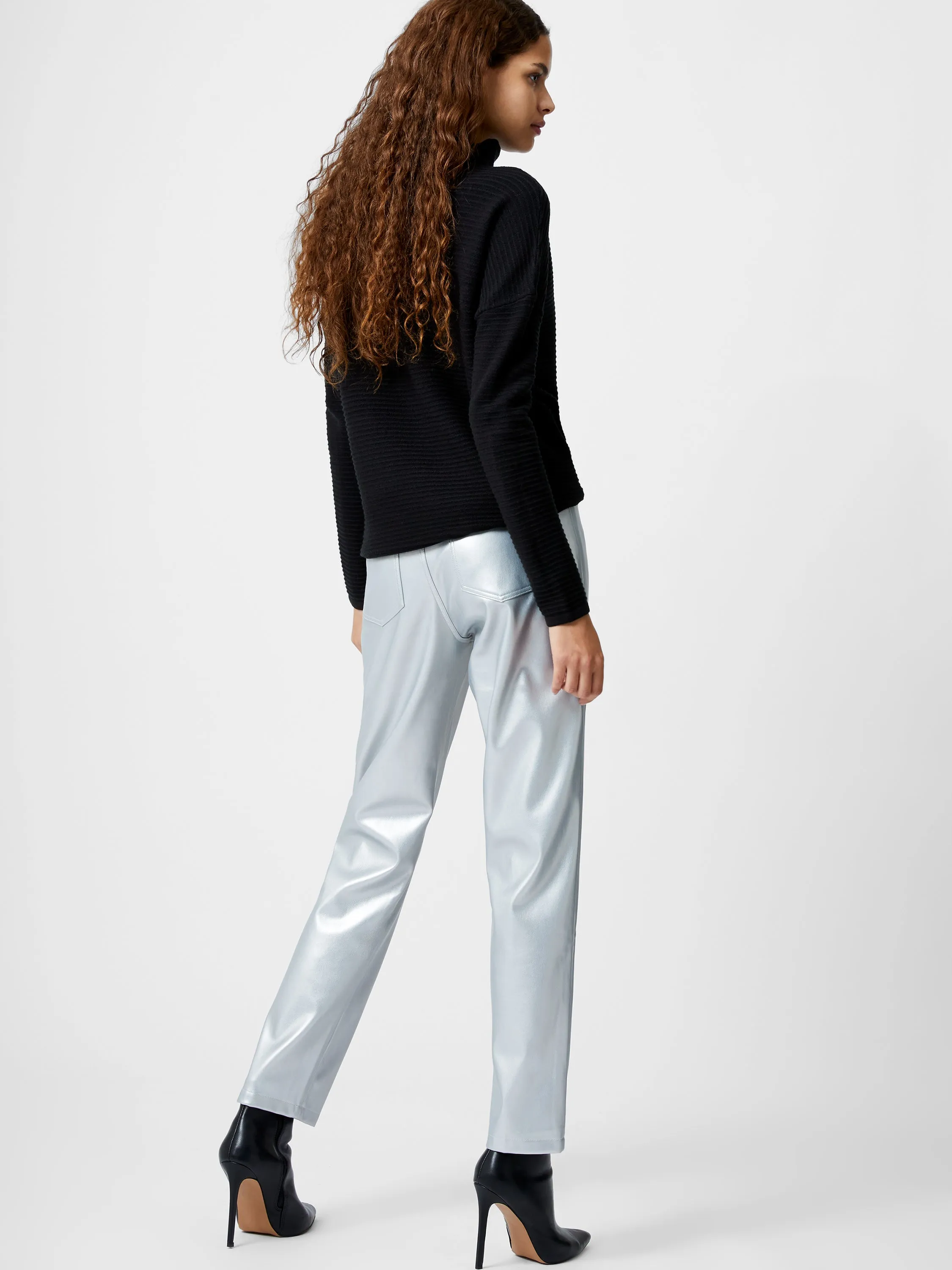 Faux Leather Regular Fit Jeans