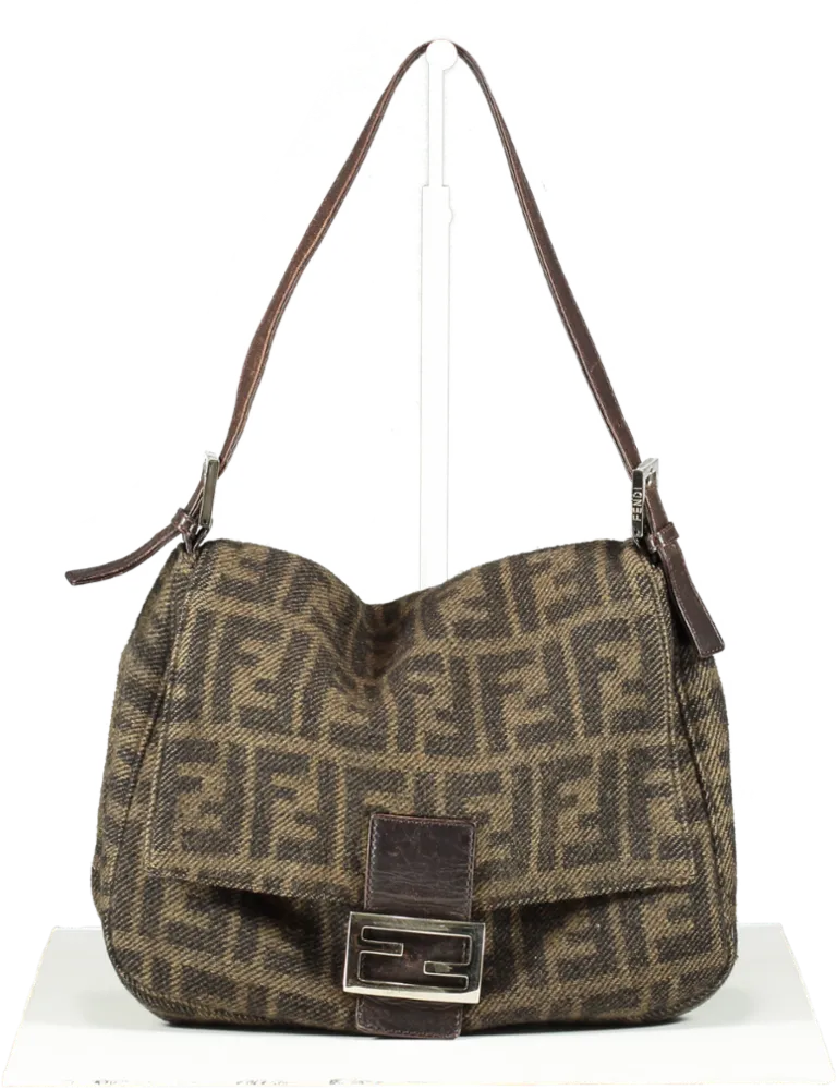 Fendi Brown Zucca Monogram Mama Baguette Shoulder Bag One Size