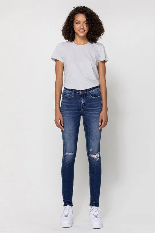 Flying Monkey Mid Rise Ankle Skinny W/Distressed Hem *Online Only*