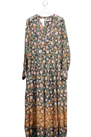 Free People Black See It Through lined floral Dress UK S