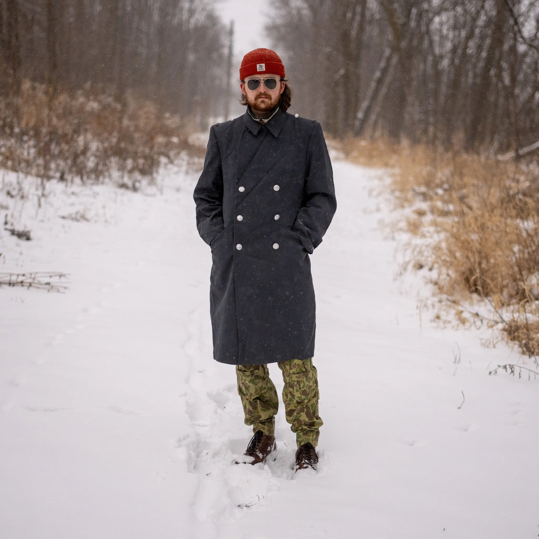 German Double-Breasted Overcoat w/Metal Buttons