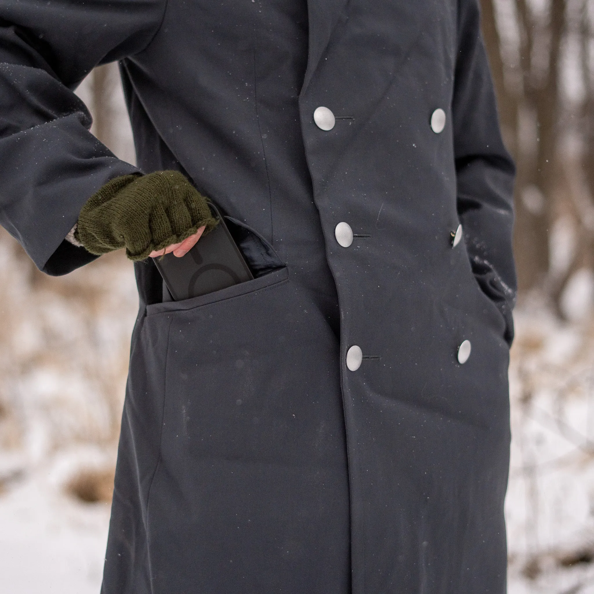 German Double-Breasted Overcoat w/Metal Buttons