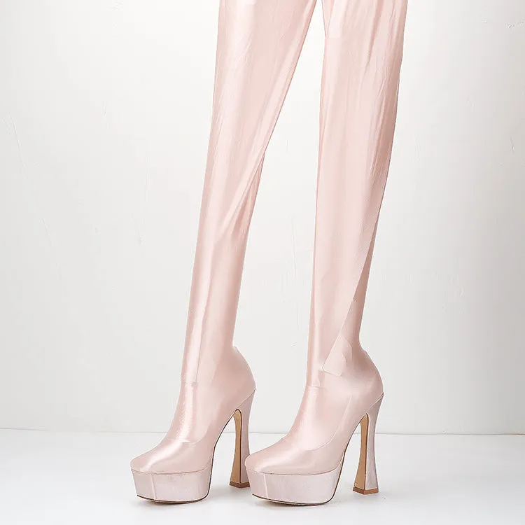 Glossy Legging Boots