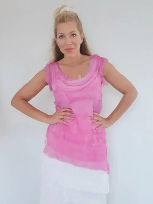 Helga May Layered Silk Top - Bubble Gum