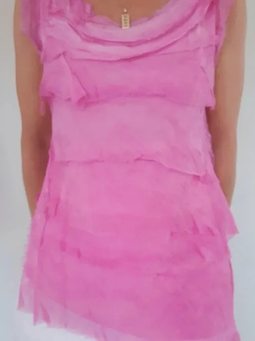 Helga May Layered Silk Top - Bubble Gum