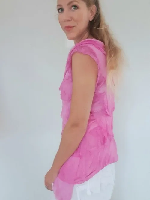 Helga May Layered Silk Top - Bubble Gum