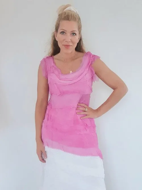 Helga May Layered Silk Top - Bubble Gum