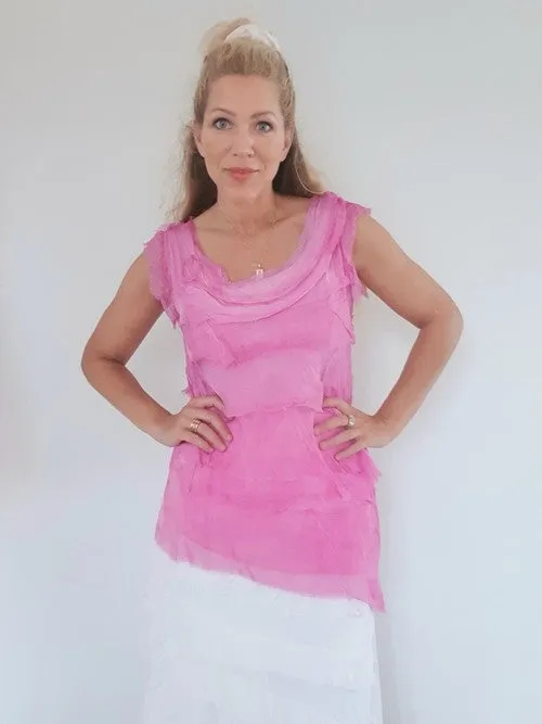 Helga May Layered Silk Top - Bubble Gum