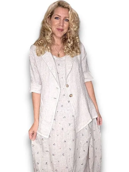 Helga May: Linen Suit Jacket - Beige
