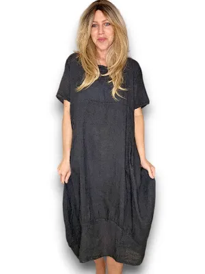 Helga May: Mid Sleeve Maxi Dress - Charcoal
