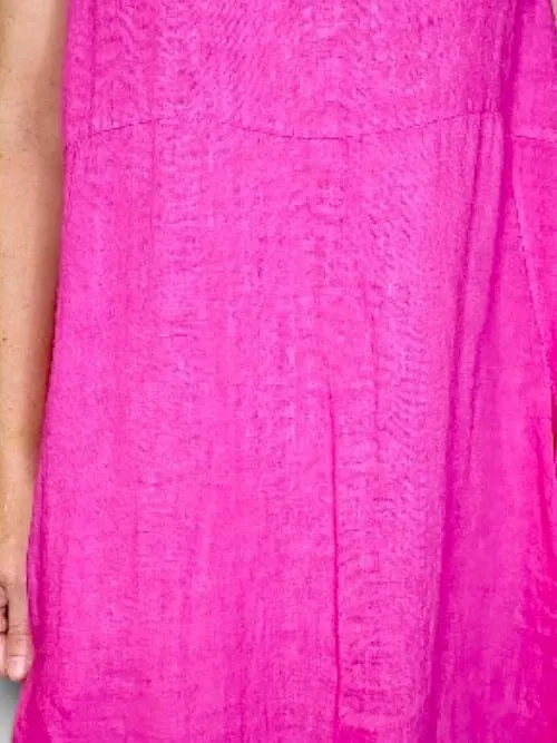 Helga May: Mid Sleeve Maxi Dress - Hot Pink