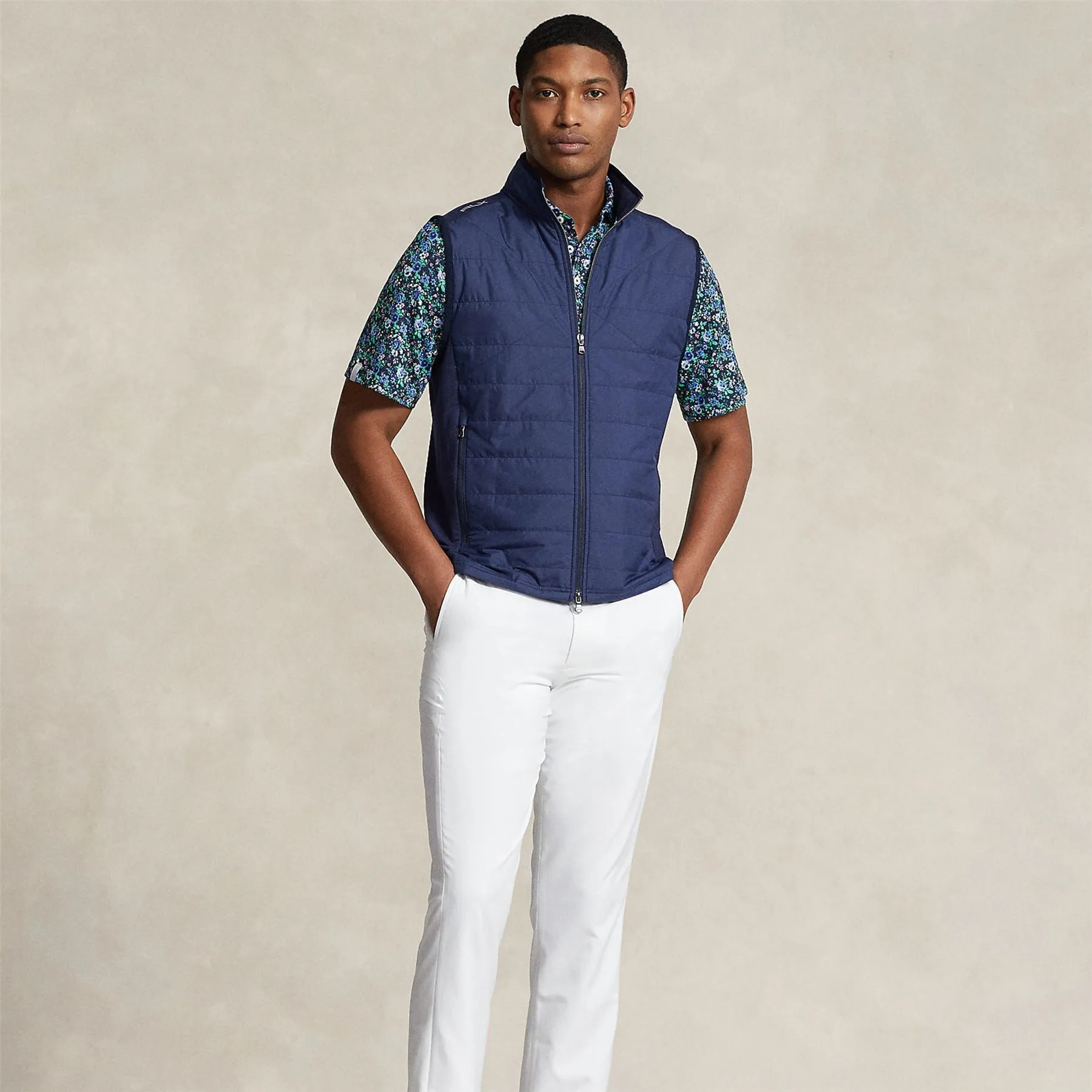 Hybrid Full Zip Vest Refined Navy - SS24