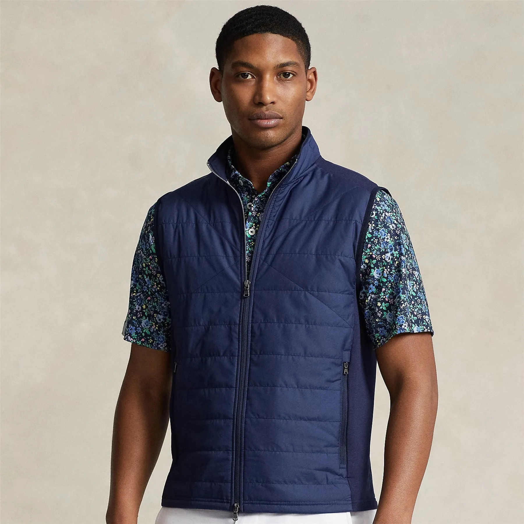 Hybrid Full Zip Vest Refined Navy - SS24