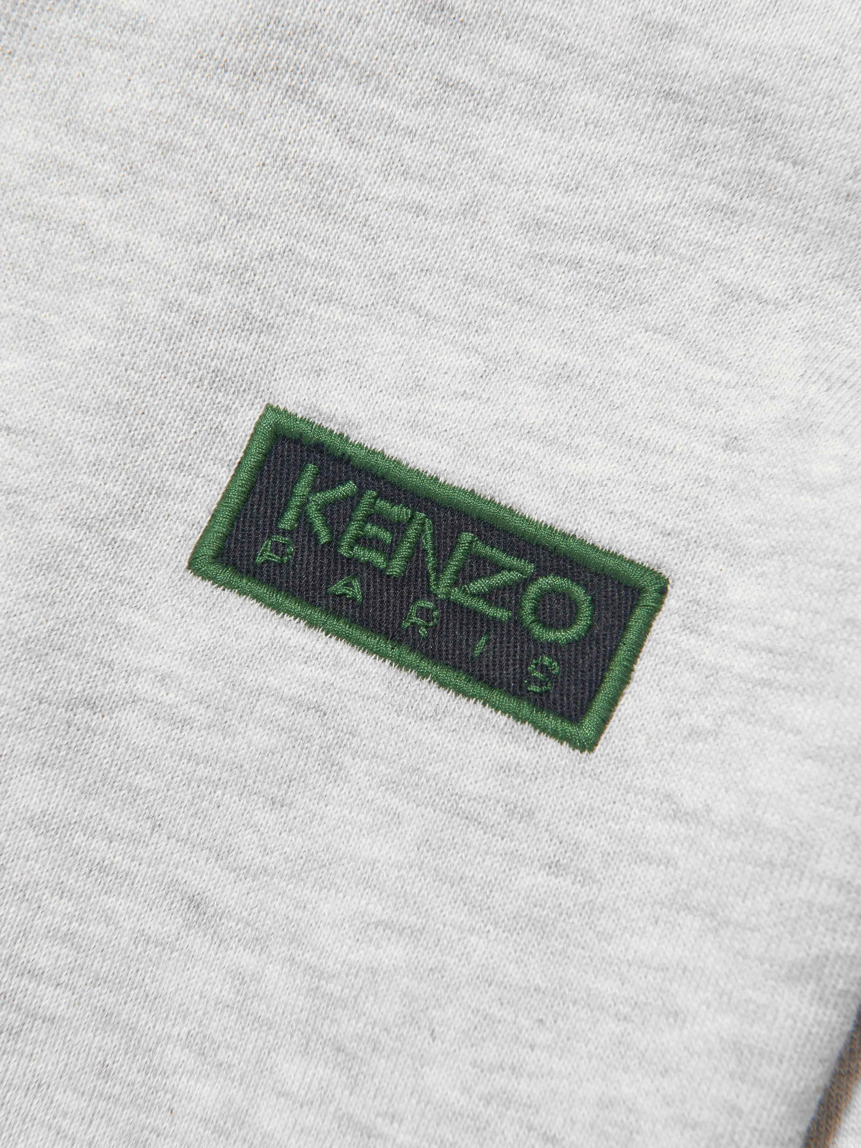 KENZO Kids Organic Cotton Flower Zip Up Hoodie in Grey