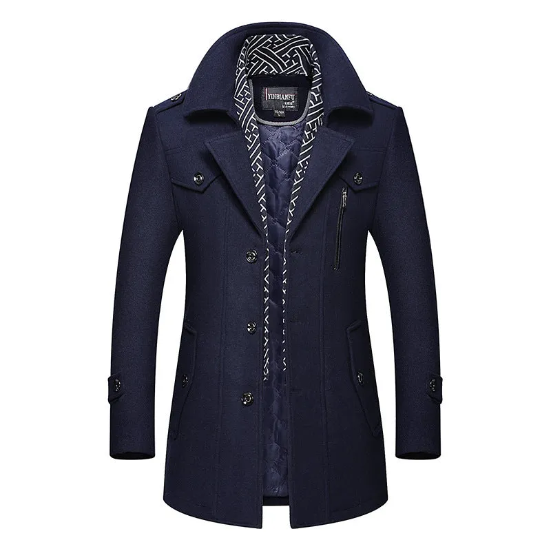 Leslie  Klassischer Herren-Peacoat aus Wolle