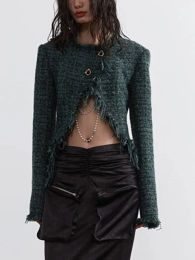 Marriagie Frayed Tweed Jacket