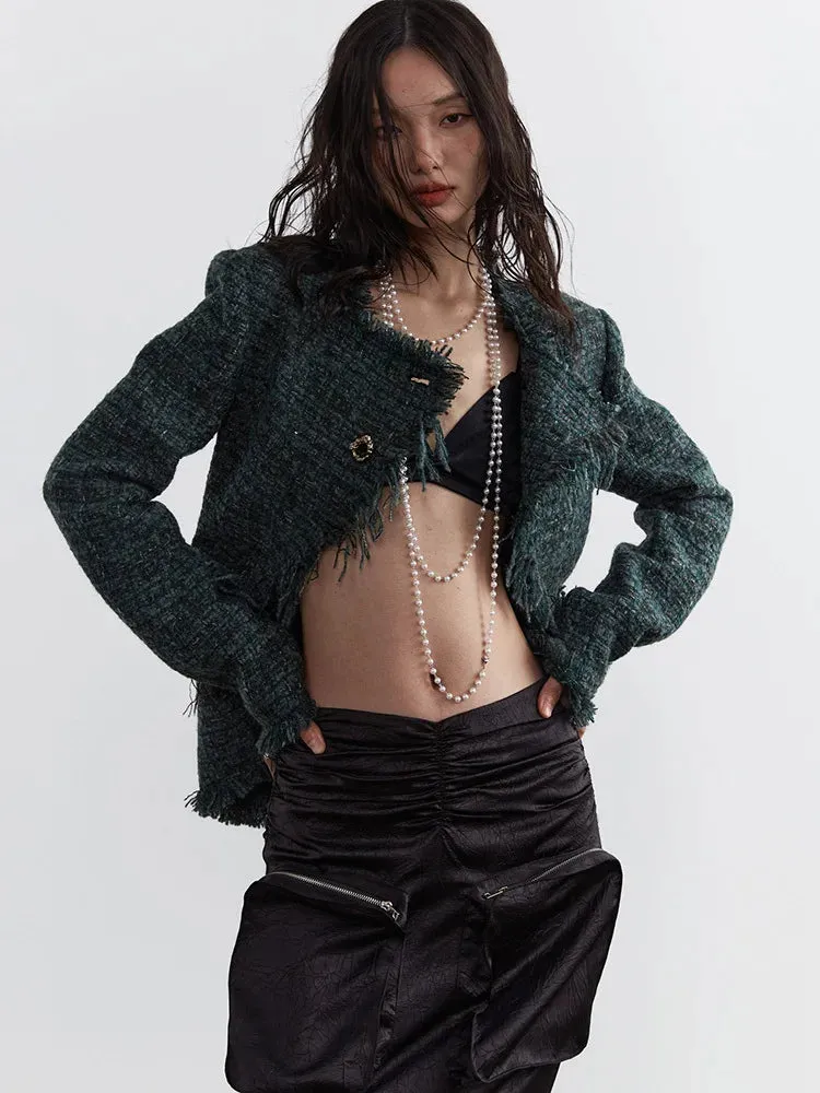 Marriagie Frayed Tweed Jacket