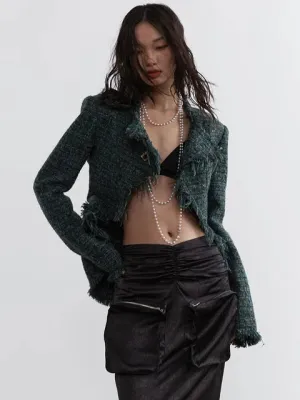 Marriagie Frayed Tweed Jacket