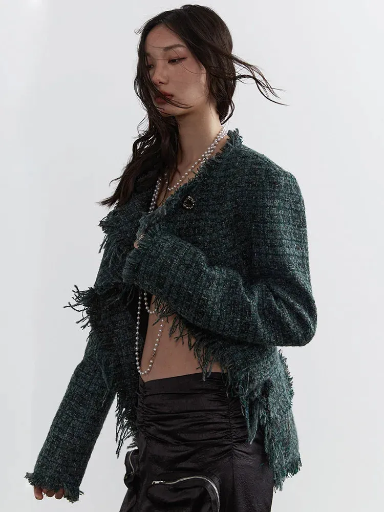 Marriagie Frayed Tweed Jacket