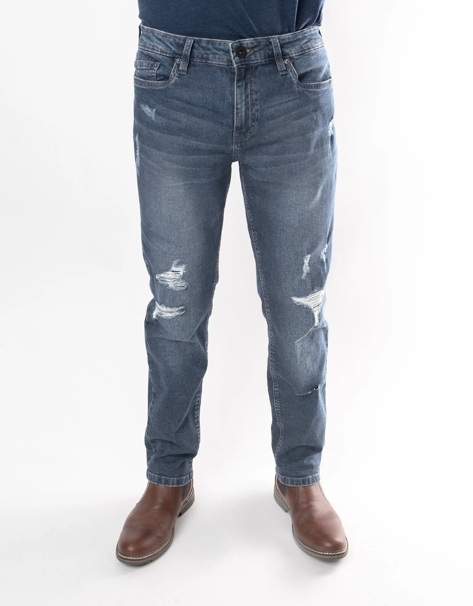 MEN'S STAMPEDE RIPPED STRAIGHT FIT JEANS