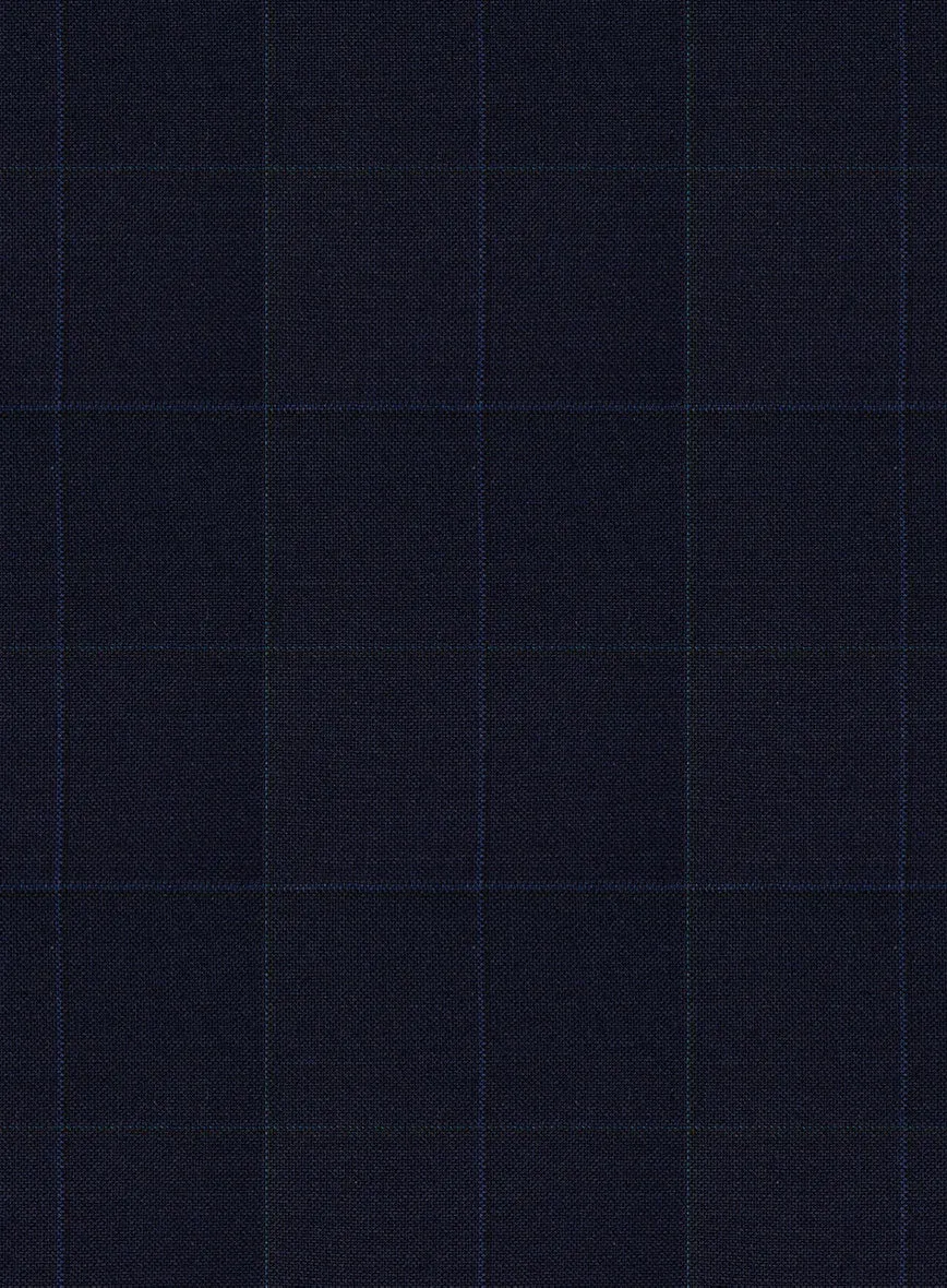 Scabal Cosmopolitan Windowpane Dark Blue Wool Jacket