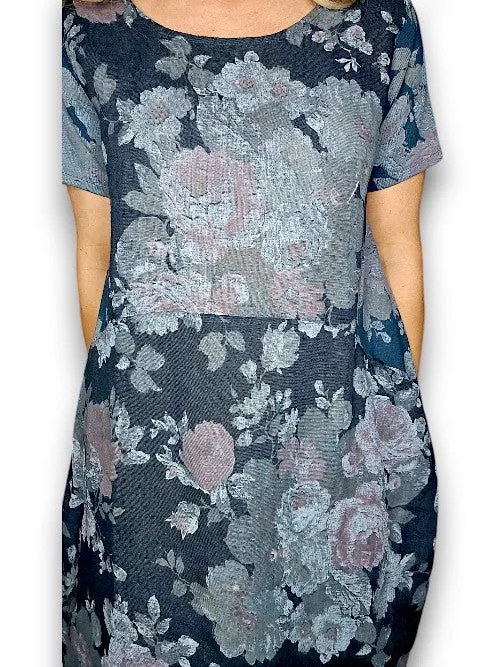 Sized Helga May Jungle Dress: Scarlett Rose - Dark Jade