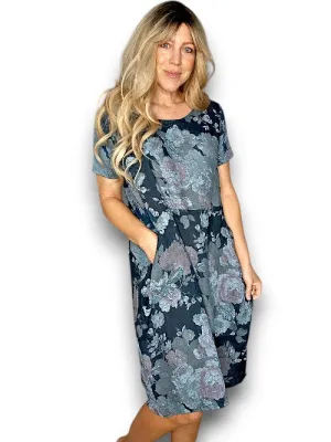 Sized Helga May Jungle Dress: Scarlett Rose - Dark Jade