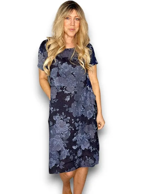 Sized Helga May Jungle Dress: Scarlett Rose - Navy