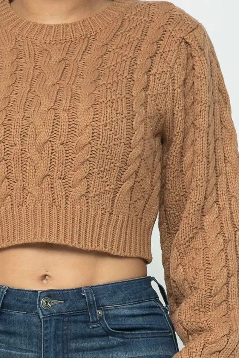 Solid Cable Pullover Top