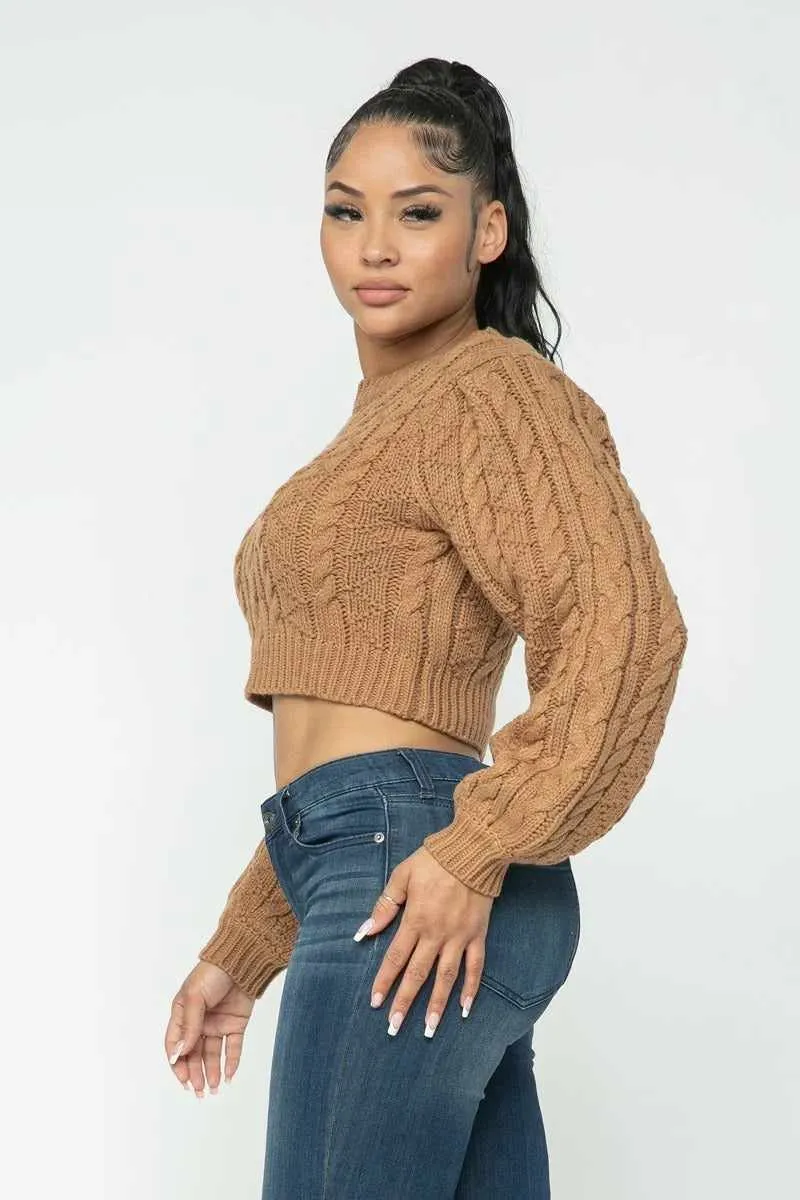 Solid Cable Pullover Top