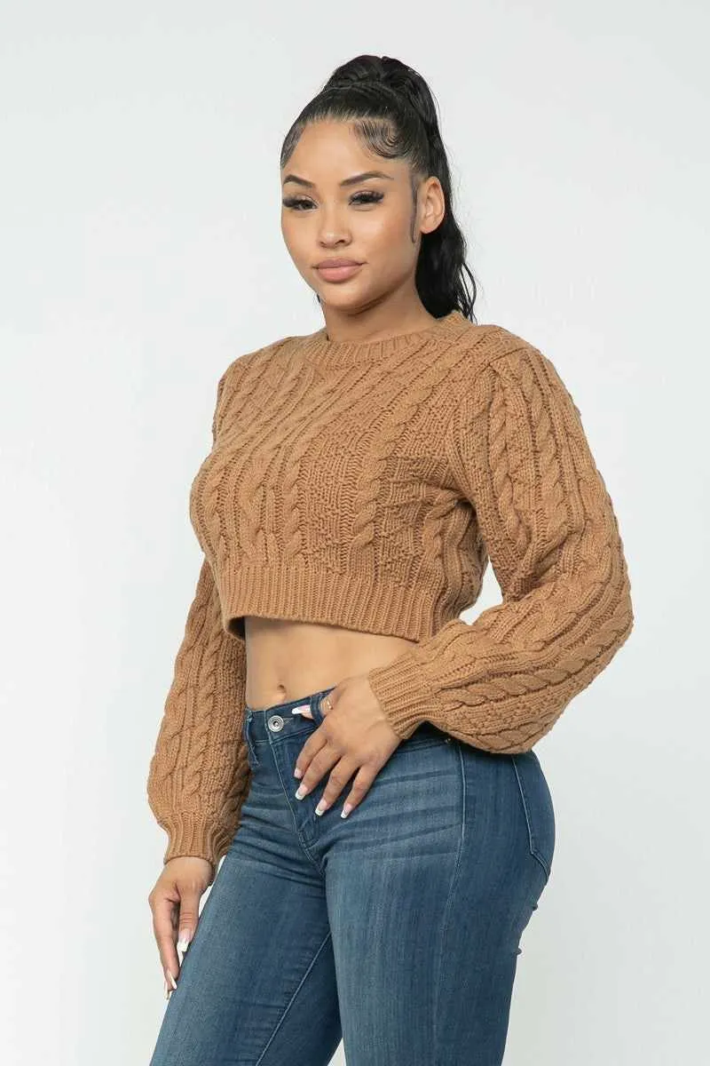 Solid Cable Pullover Top