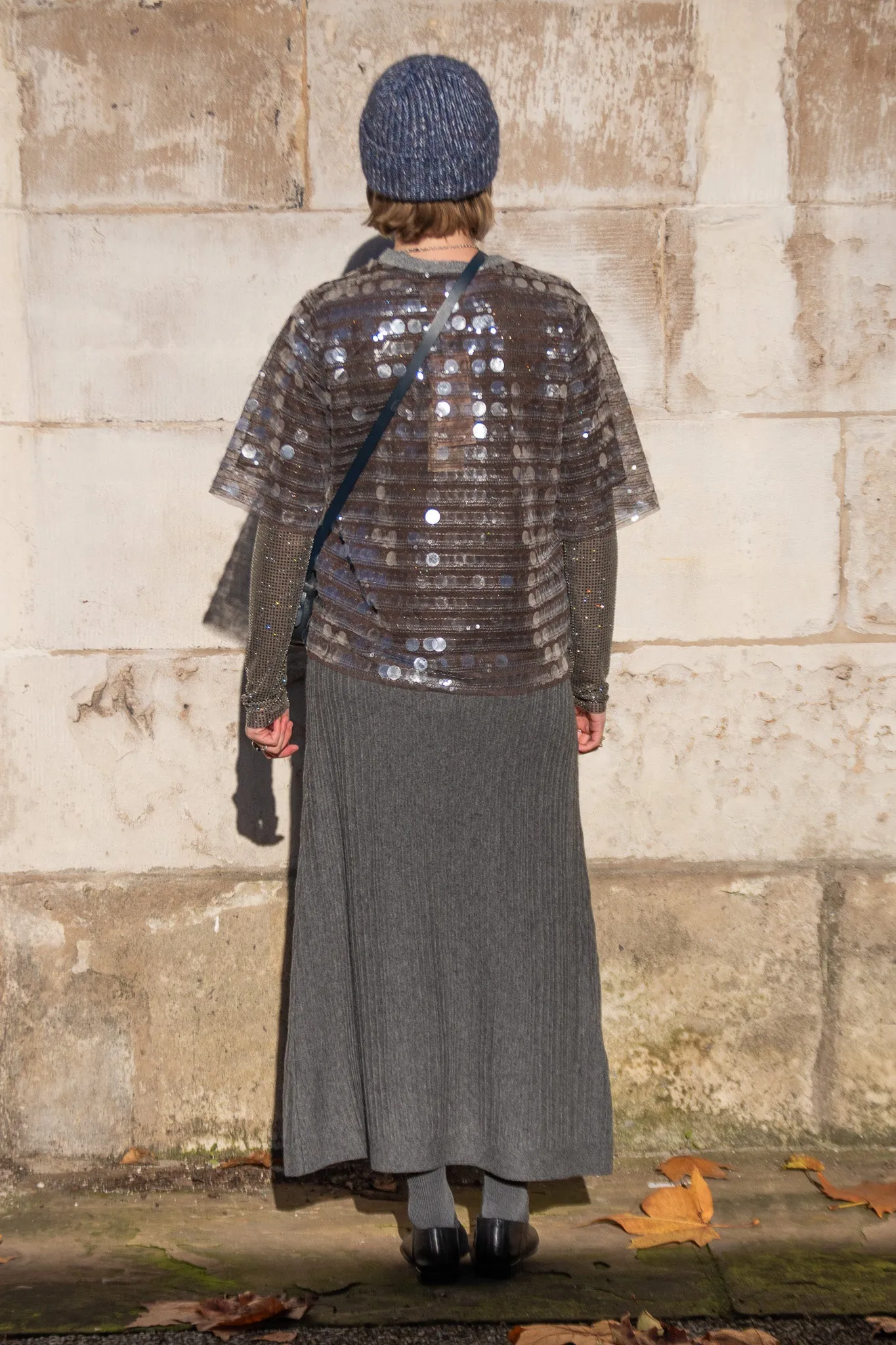 Stella Nova Sheer Sequin Smoky Rose Top