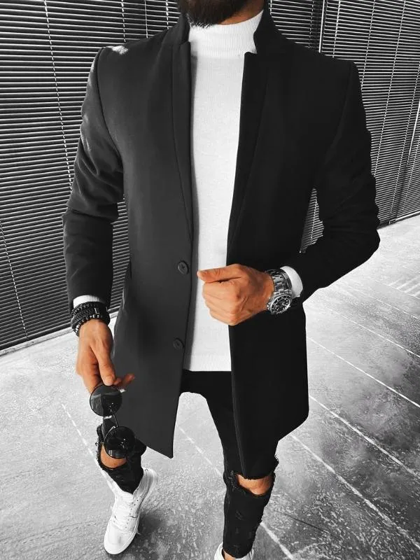 Stuart  Zweifarbiger Wollmantel fr Herren