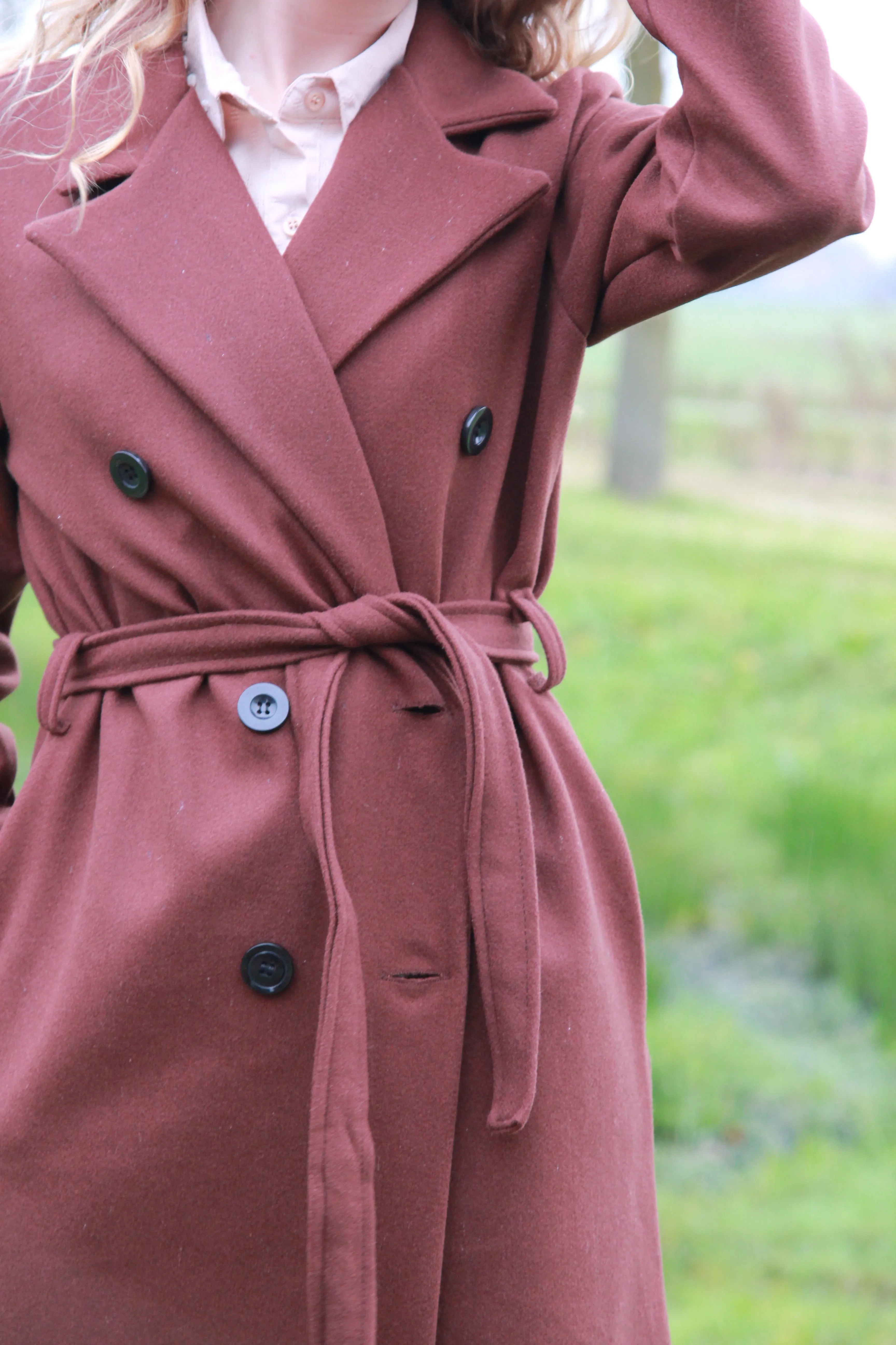 Trenchcoat met tailleriem Louise | Donkerbruin